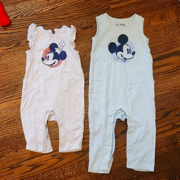 GAP Other - 🌟7/25$ Sister & Brother Baby Gap Mickey And Mini Romper Set